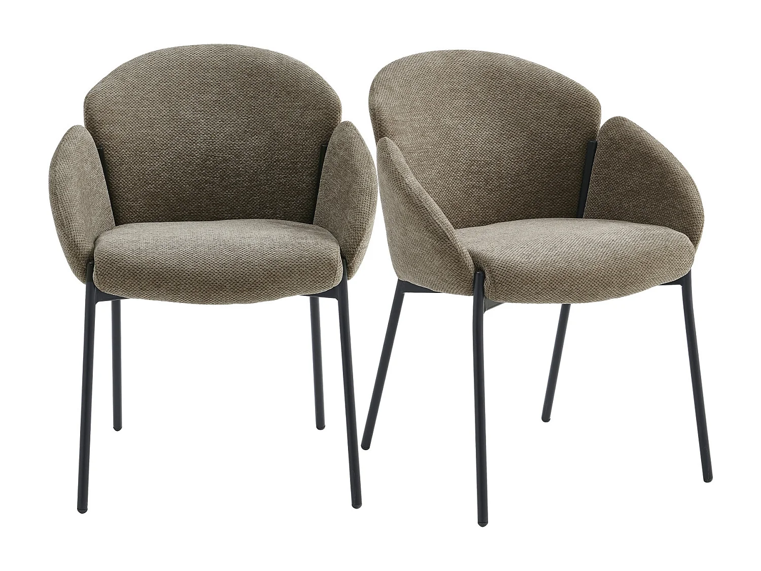 CANDICE-Sedia in tessuto Luxury Marrone (x2)