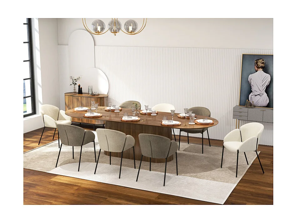 CANDICE-Sedia in tessuto Luxury Marrone (x2)