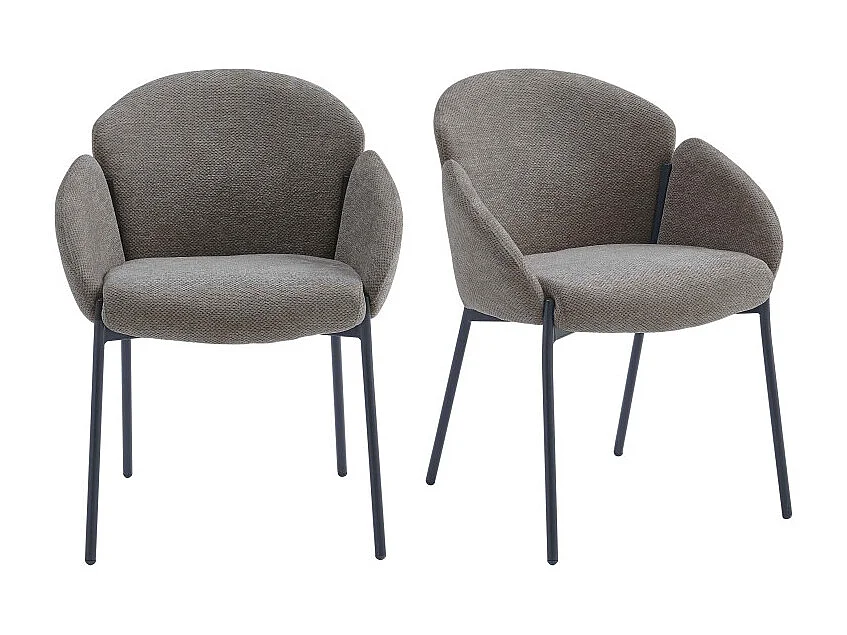 CANDICE-Set di 2 sedie da pranzo Luxury tortora