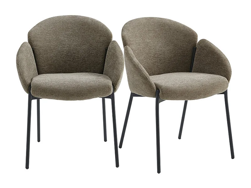 CANDICE-Silla de tela Luxury Topo (x2)