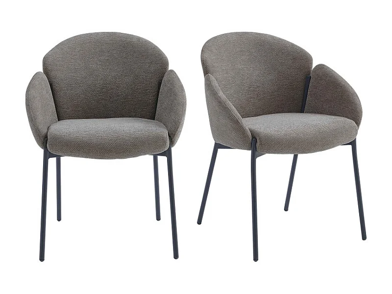 CANDICE-Chaise en tissu Luxury Taupe (x2)