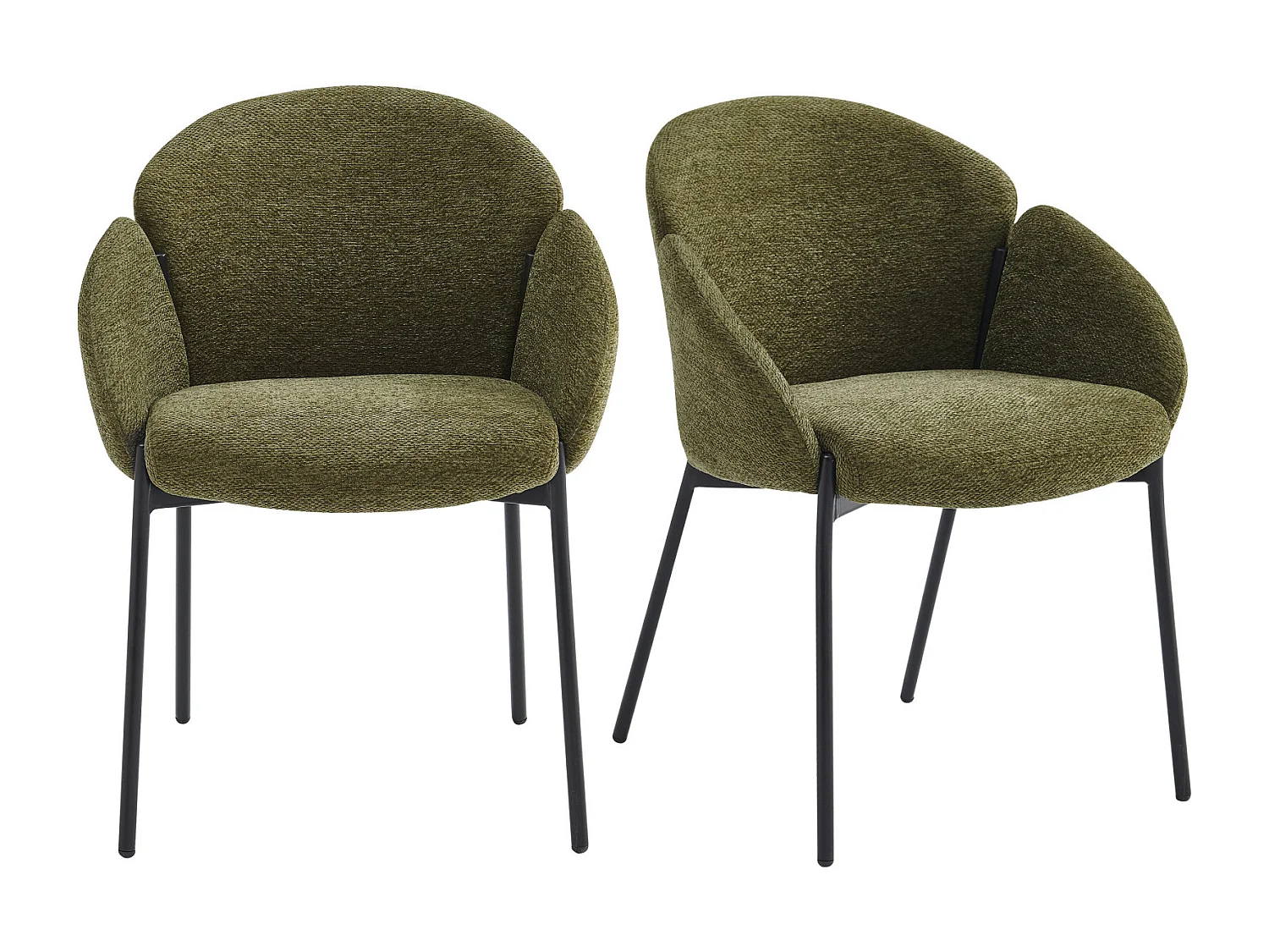 CANDICE-Silla de tela verde (x2)