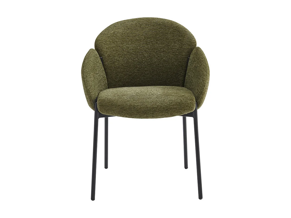 CANDICE-Silla de tela verde (x2)