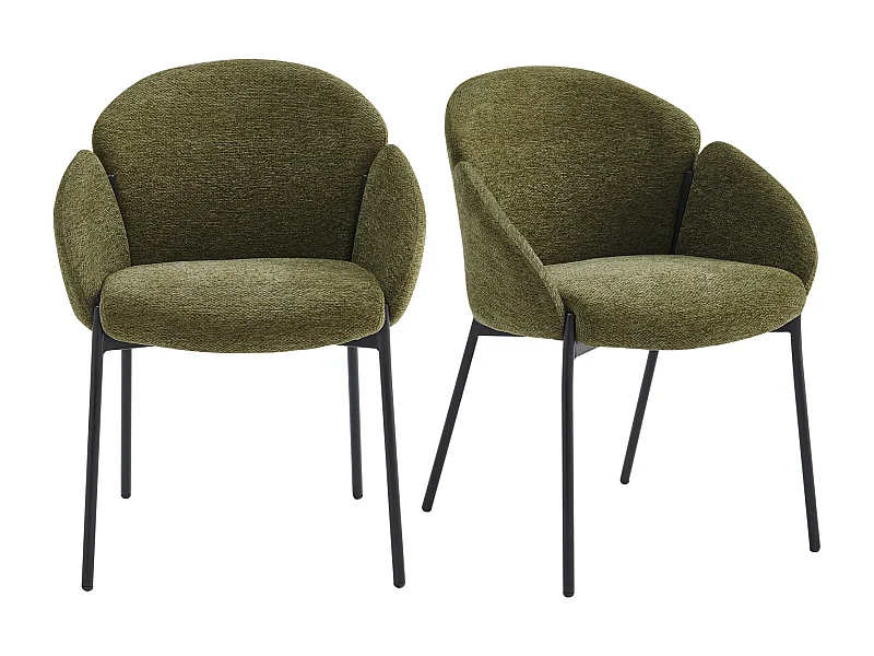 CANDICE-Silla de tela verde (x2)