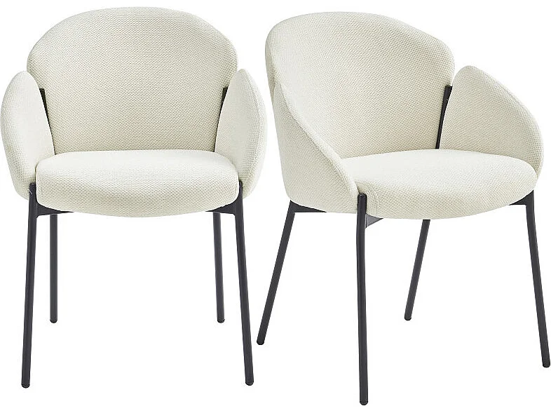CANDICE-Silla de tela Luxury Ecru (x2)