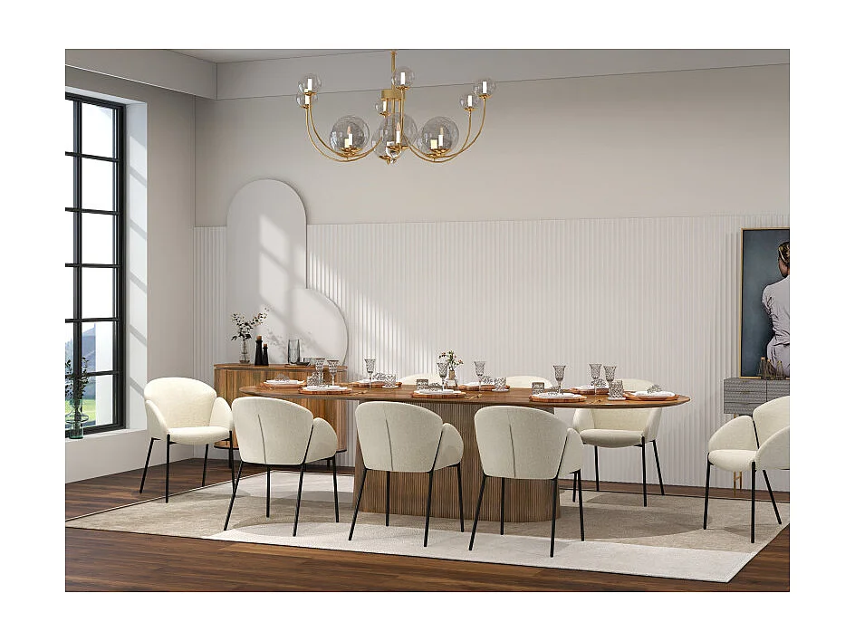 CANDICE-Silla de tela Luxury Ecru (x2)