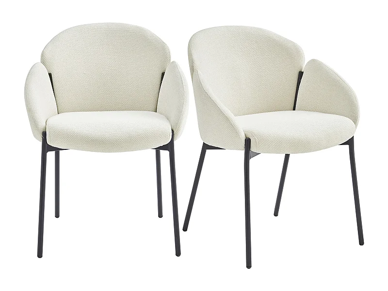 CANDICE-Chaise en tissu Luxury Ecru (x2)
