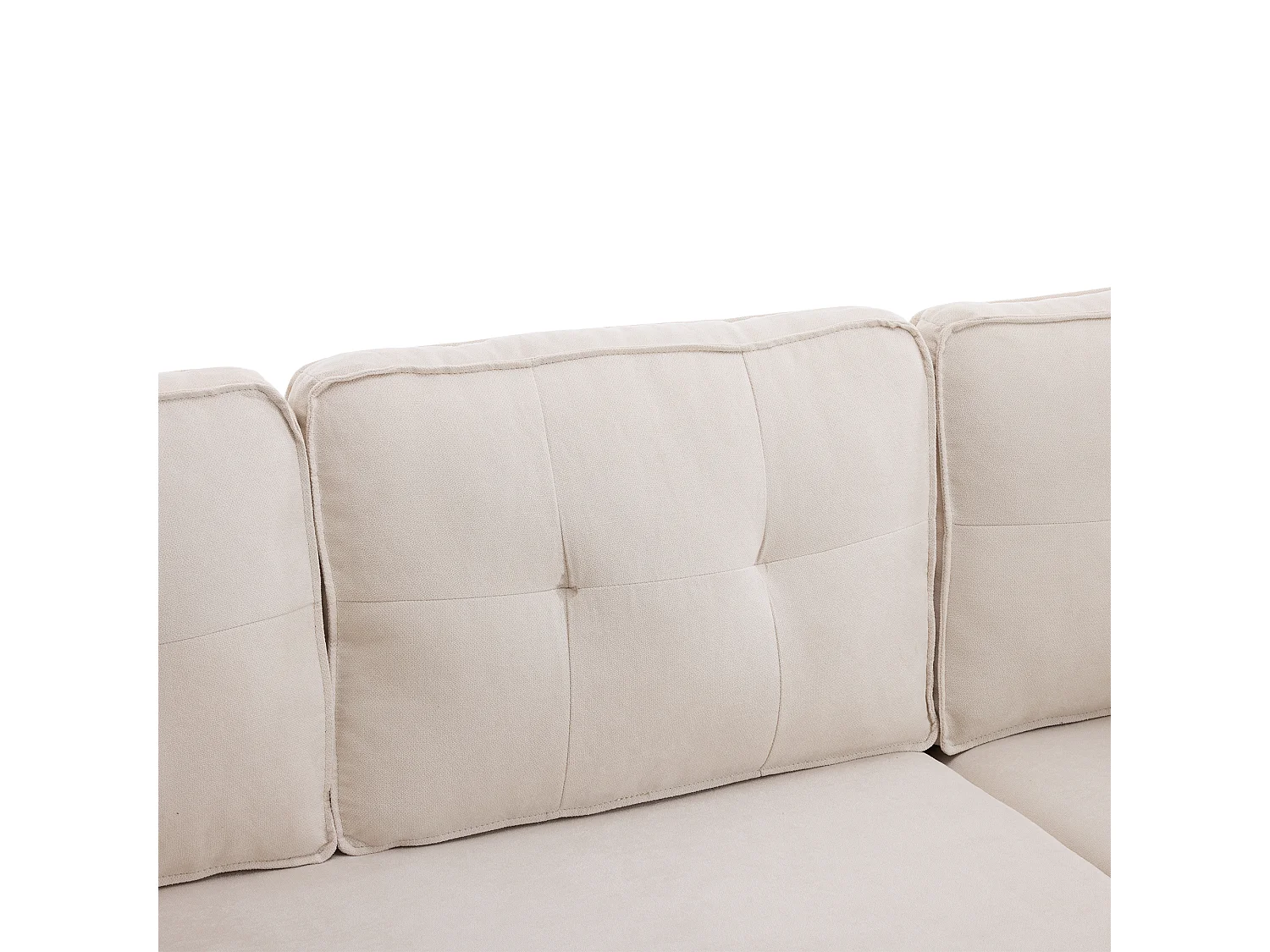 Sofá convertible de 3 plazas - de algodón - con cómoda y portavasos - Beige