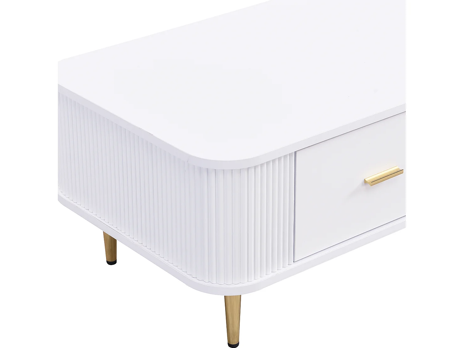 Table basse moderne - avec 4 tiroirs - en MDF - Blanc