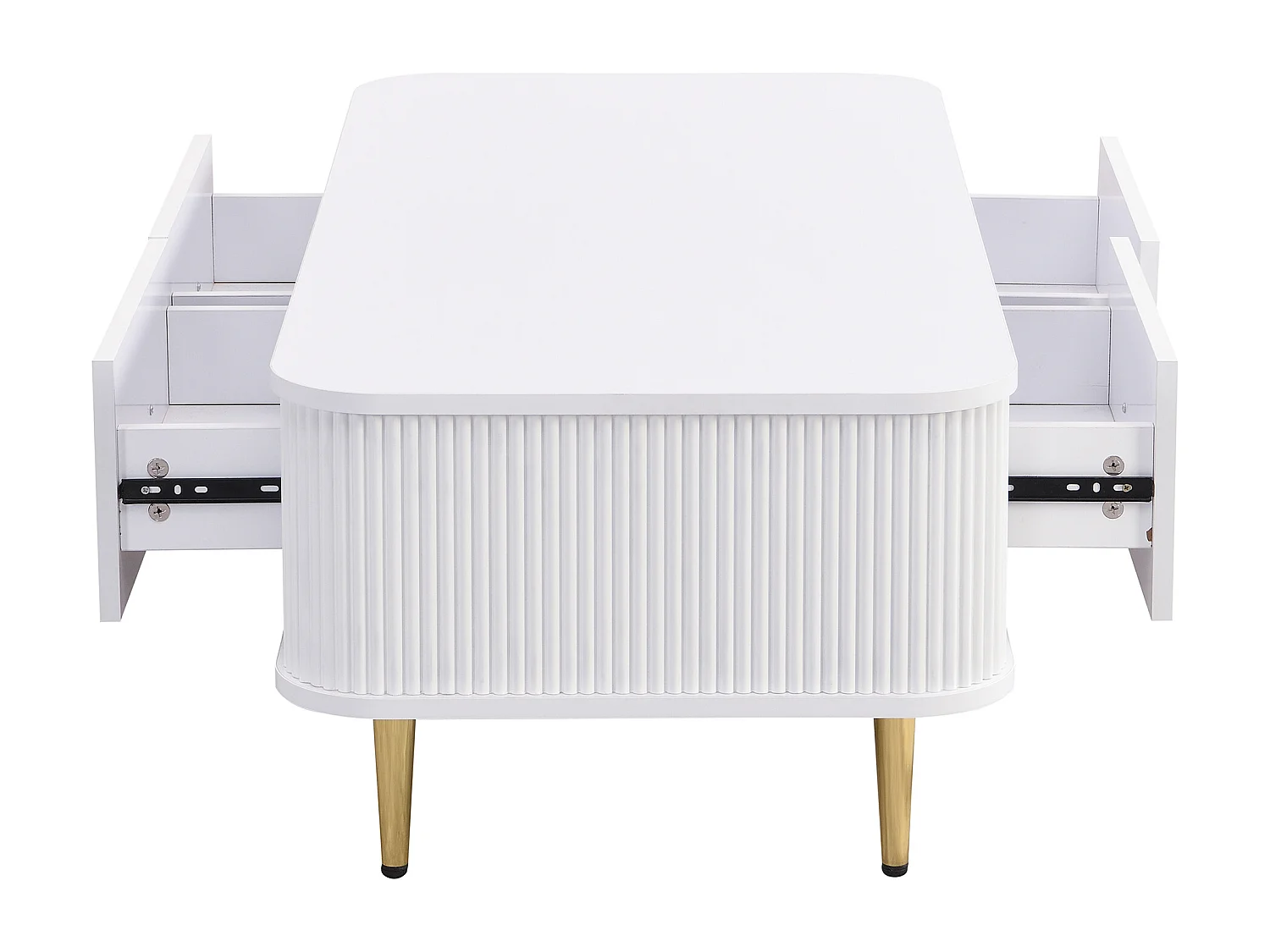 Table basse moderne - avec 4 tiroirs - en MDF - Blanc