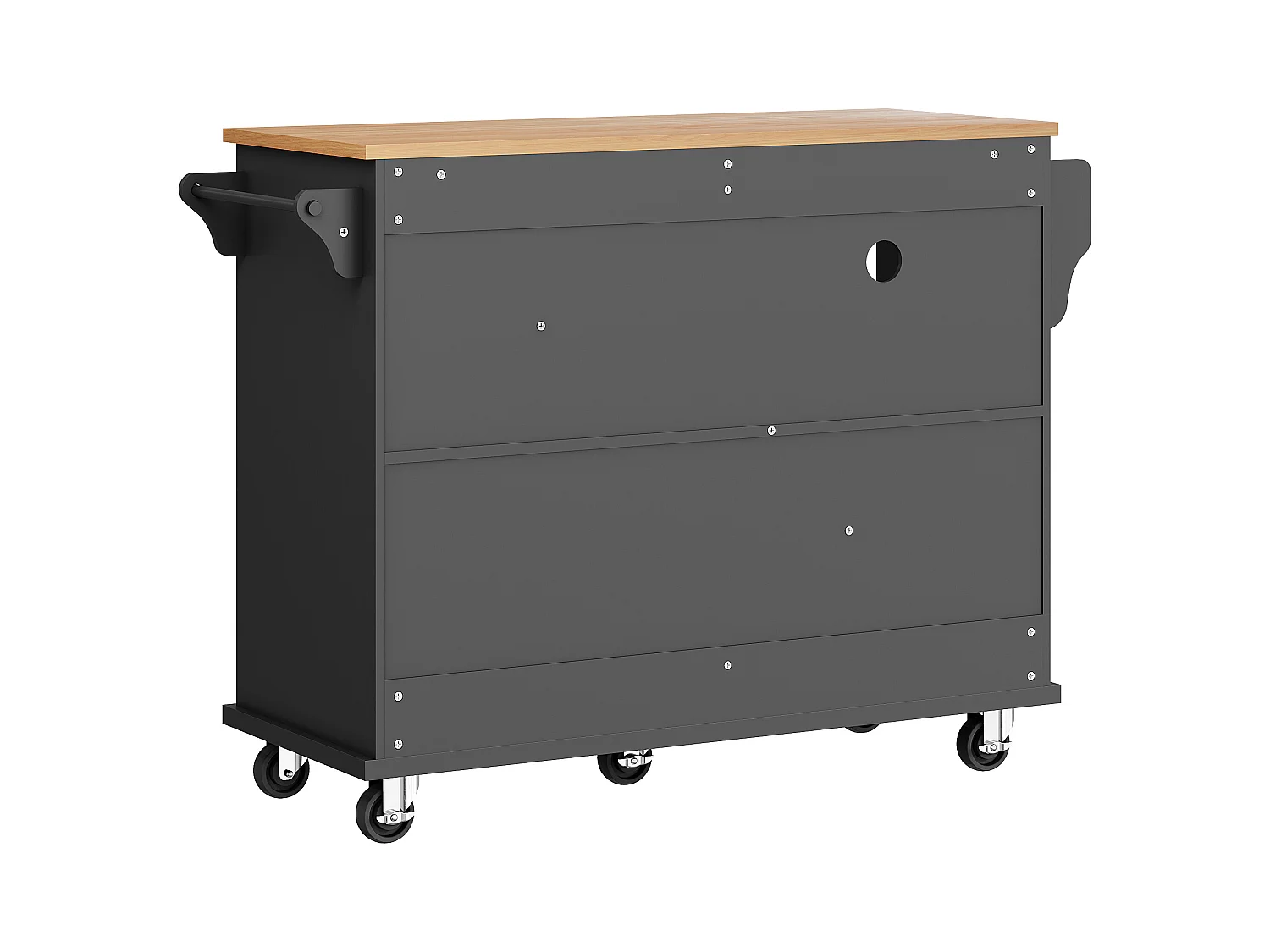 Centrale keukeneiland - 2 lades en 8 vakken - MDF - Zwart