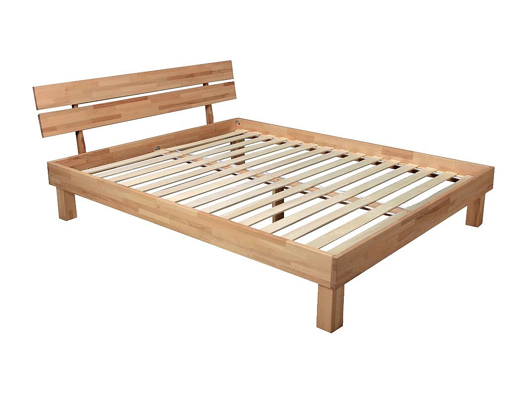 Lit RIVA 140x200 cm avec sommier / Hêtre massif huilé