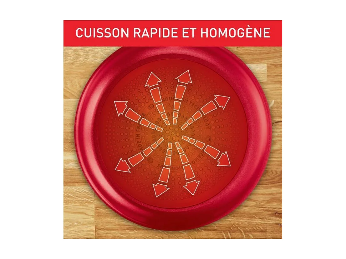 TEFAL Faitout 24 cm, Induction, Revetement antiadhésif, Couvercle verre, Ergonomique, Fabriqué en France, Daily Expert C289460