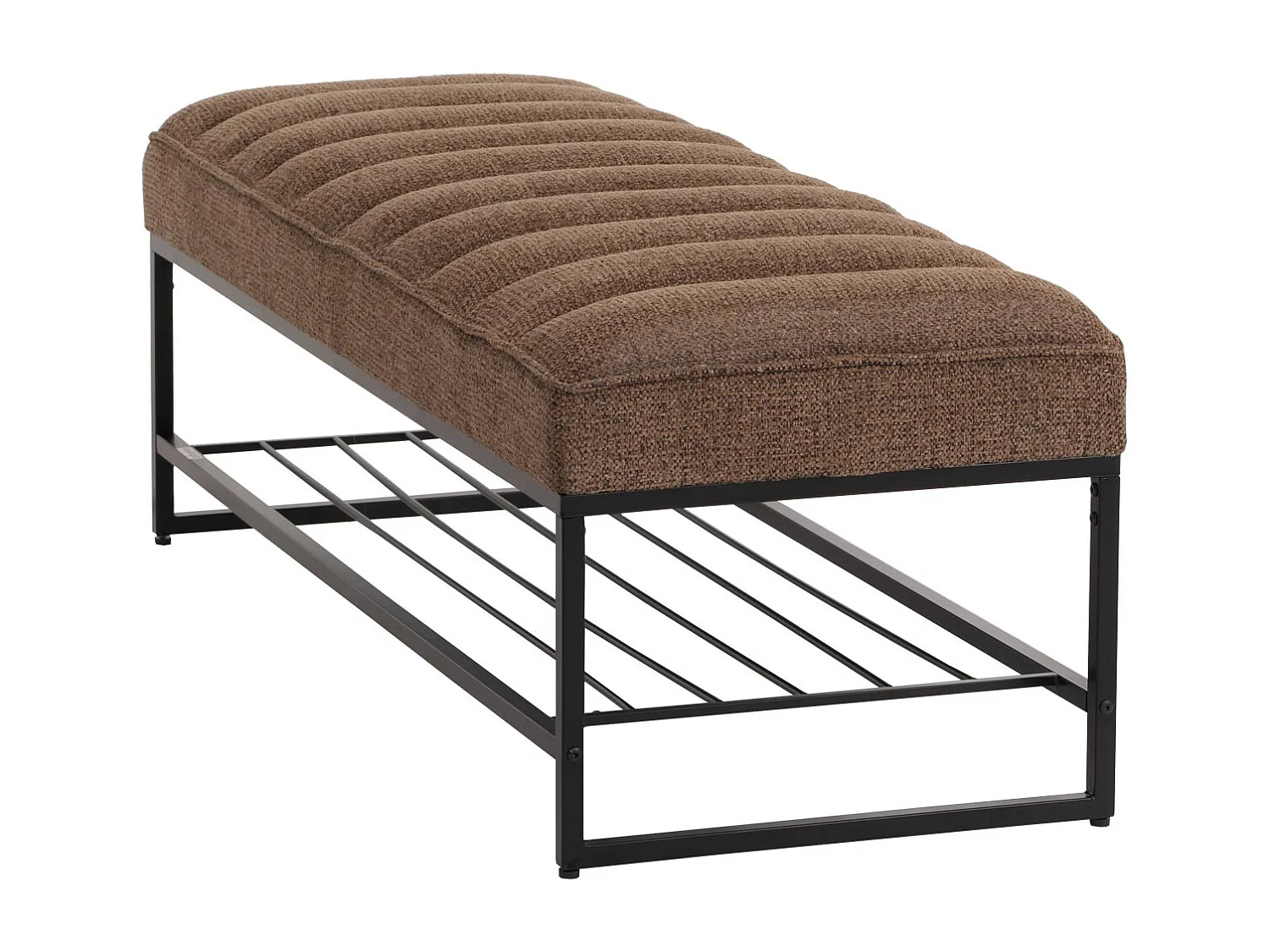 Panca MCW-N68 con scarpiera, panca imbottita armadio scarpiera, tessuto ciniglia metallo 130cm ~ marrone