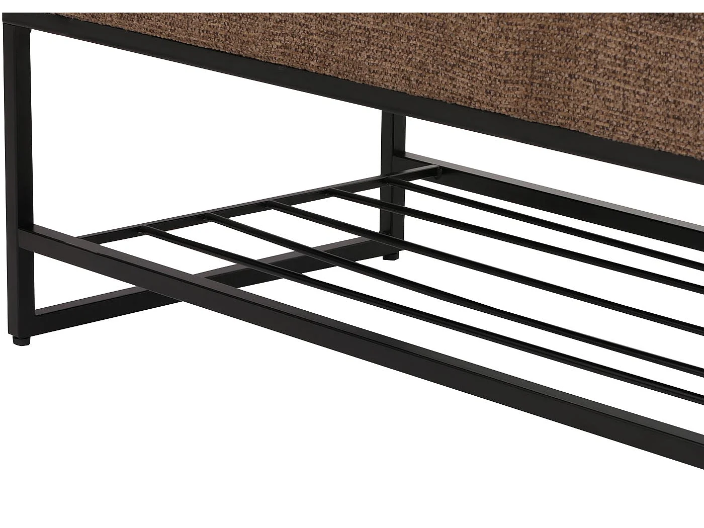 Panca MCW-N68 con scarpiera, panca imbottita armadio scarpiera, tessuto ciniglia metallo 130cm ~ marrone