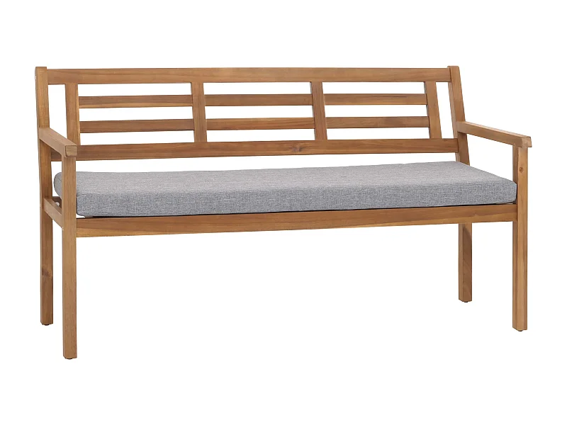 Banc de jardin MCW-N47,  coussin gris