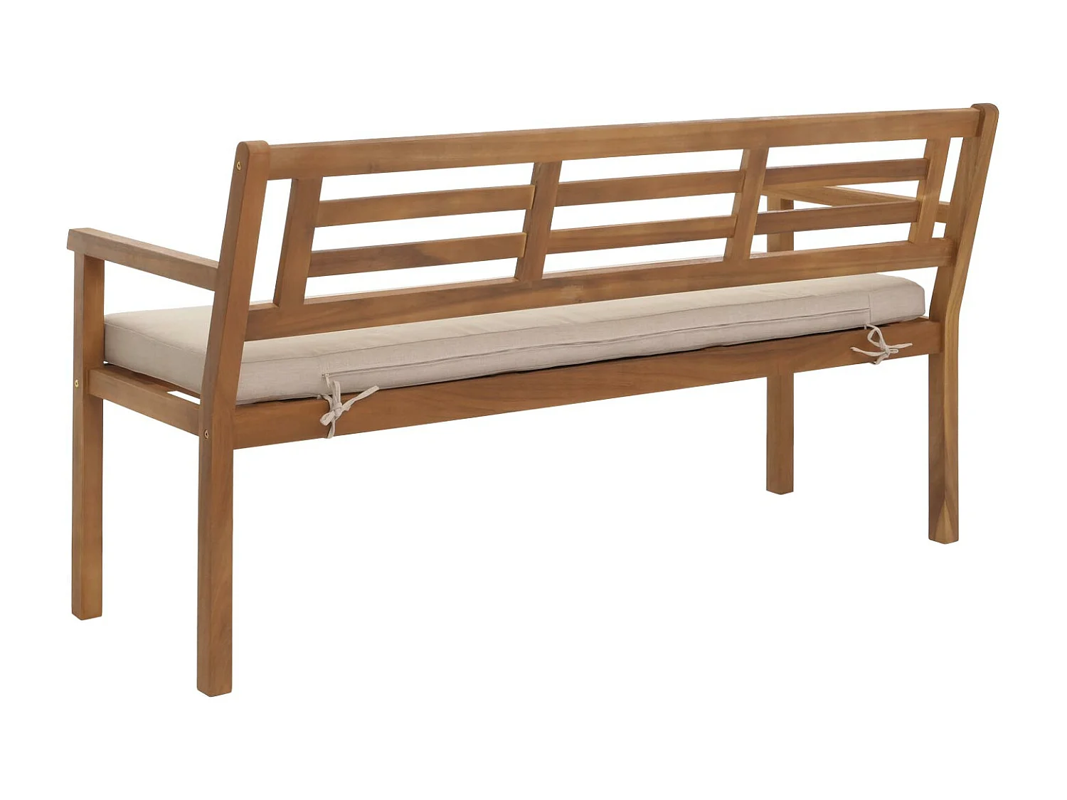 Banco de jardín MCW-N47,  cojines crema-beige