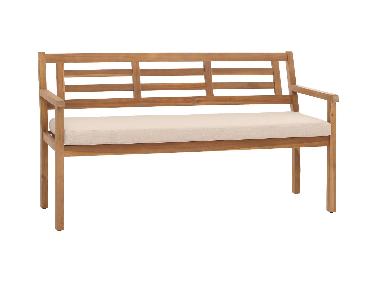 Banc de jardin MCW-N47,  coussin crème-beige