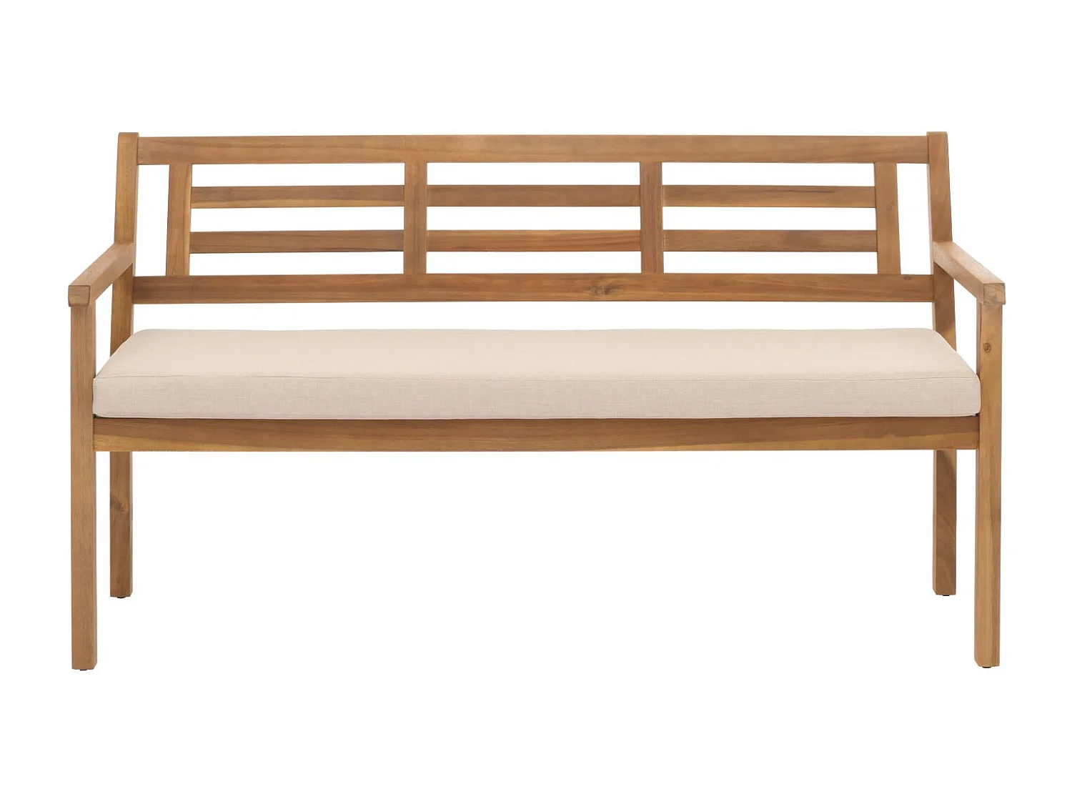 Banc de jardin MCW-N47,  coussin crème-beige
