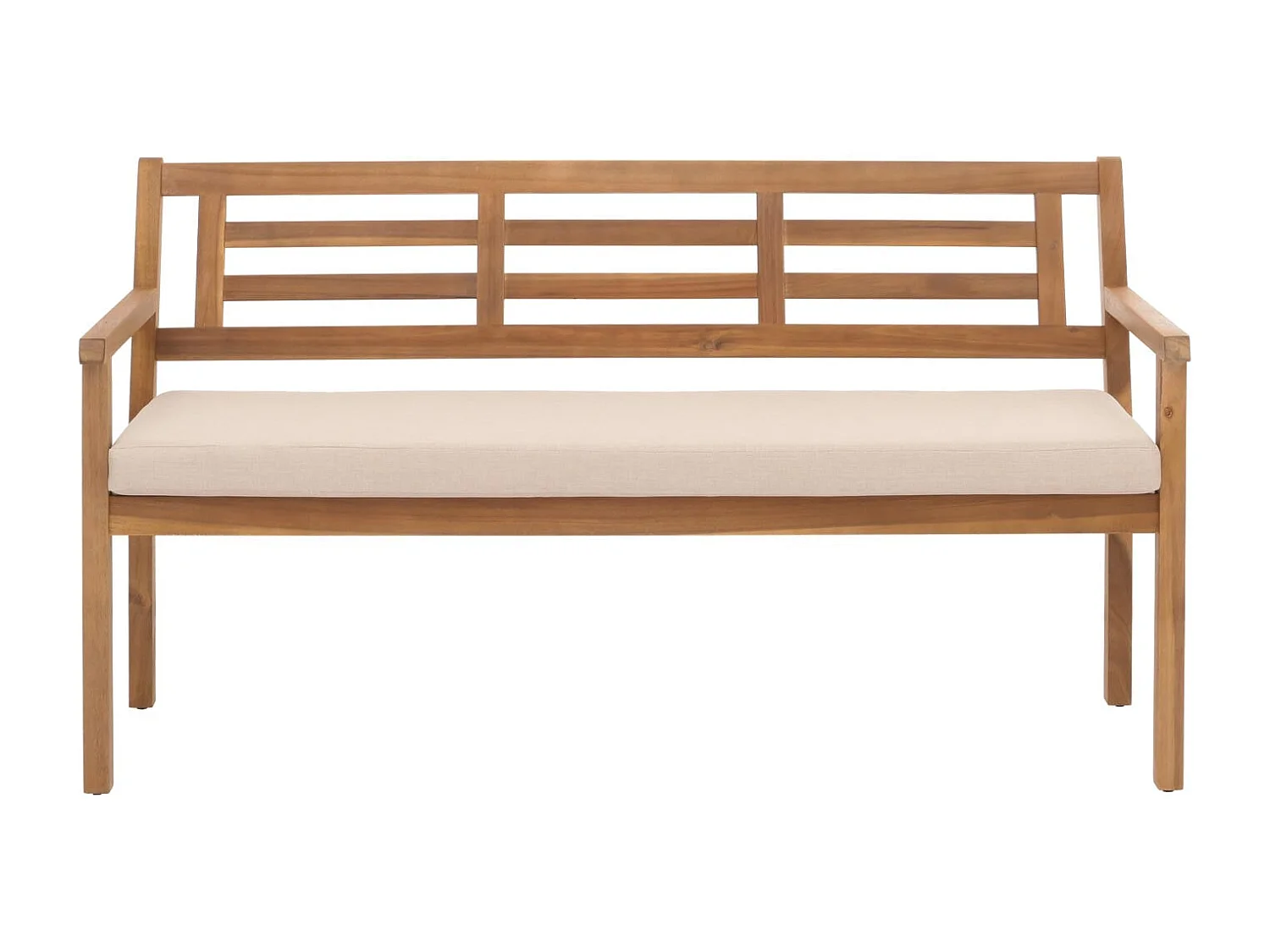 Banc de jardin MCW-N47,  coussin crème-beige