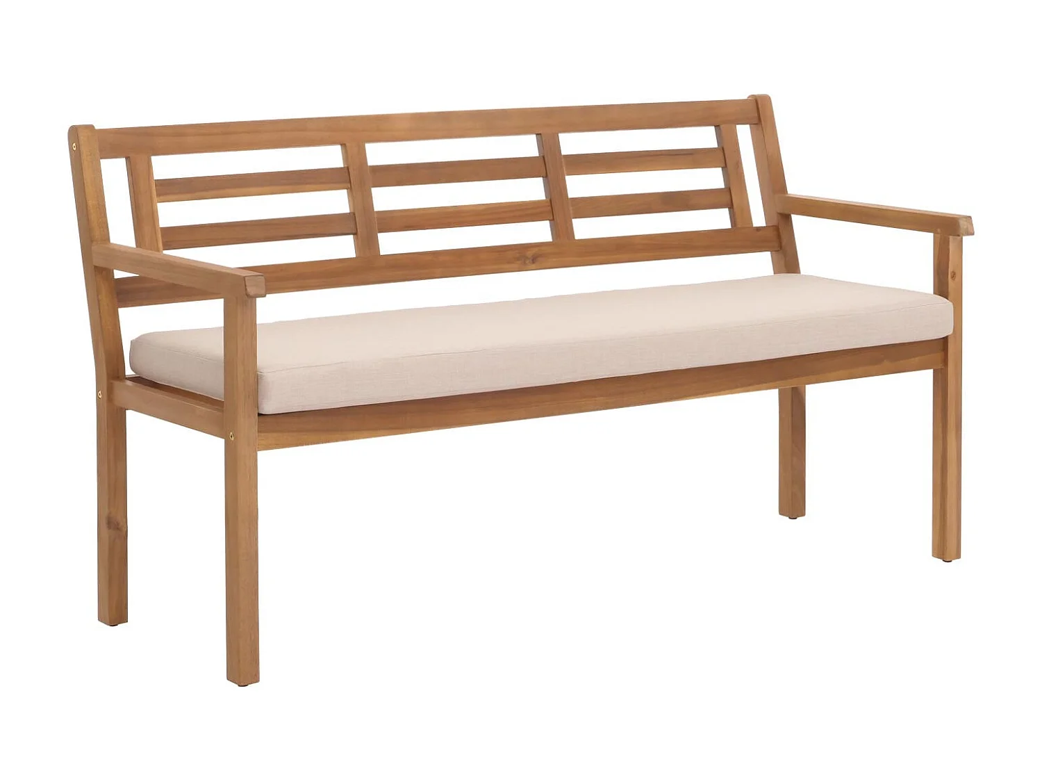 Banc de jardin MCW-N47,  coussin crème-beige