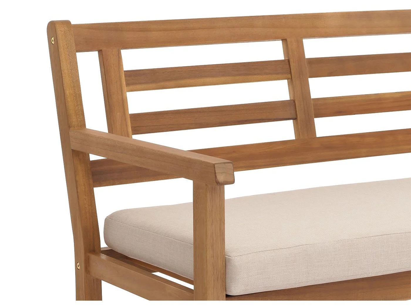 Banc de jardin MCW-N47,  coussin crème-beige