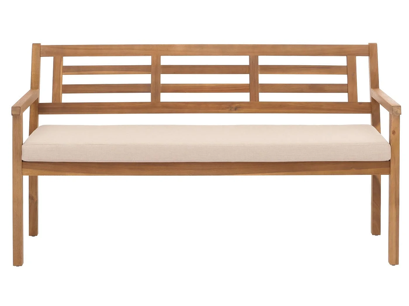 Banc de jardin MCW-N47,  coussin crème-beige