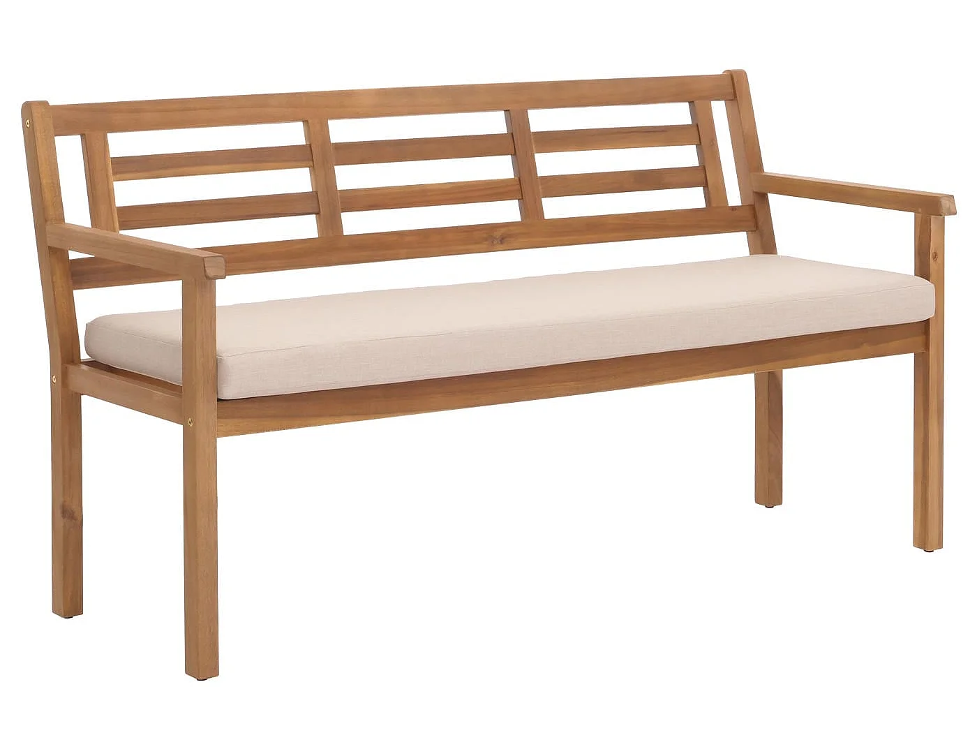Banc de jardin MCW-N47,  coussin crème-beige
