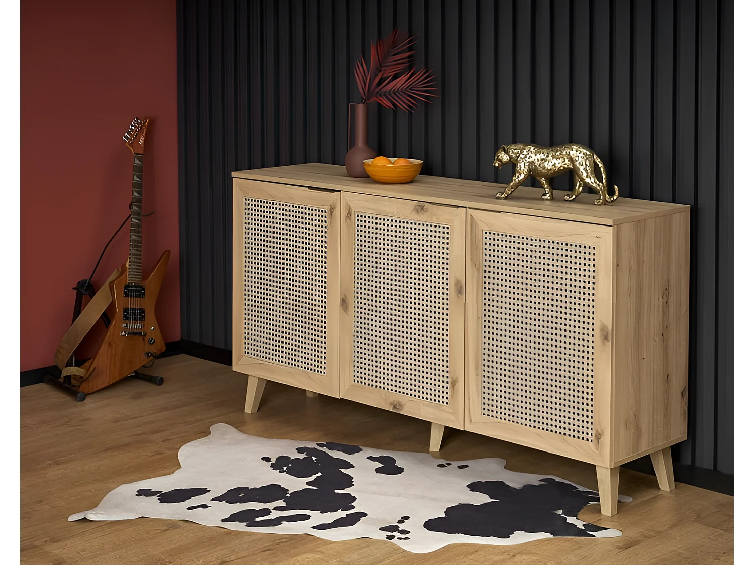 Sideboard Borneo/Drehtüren/Braun