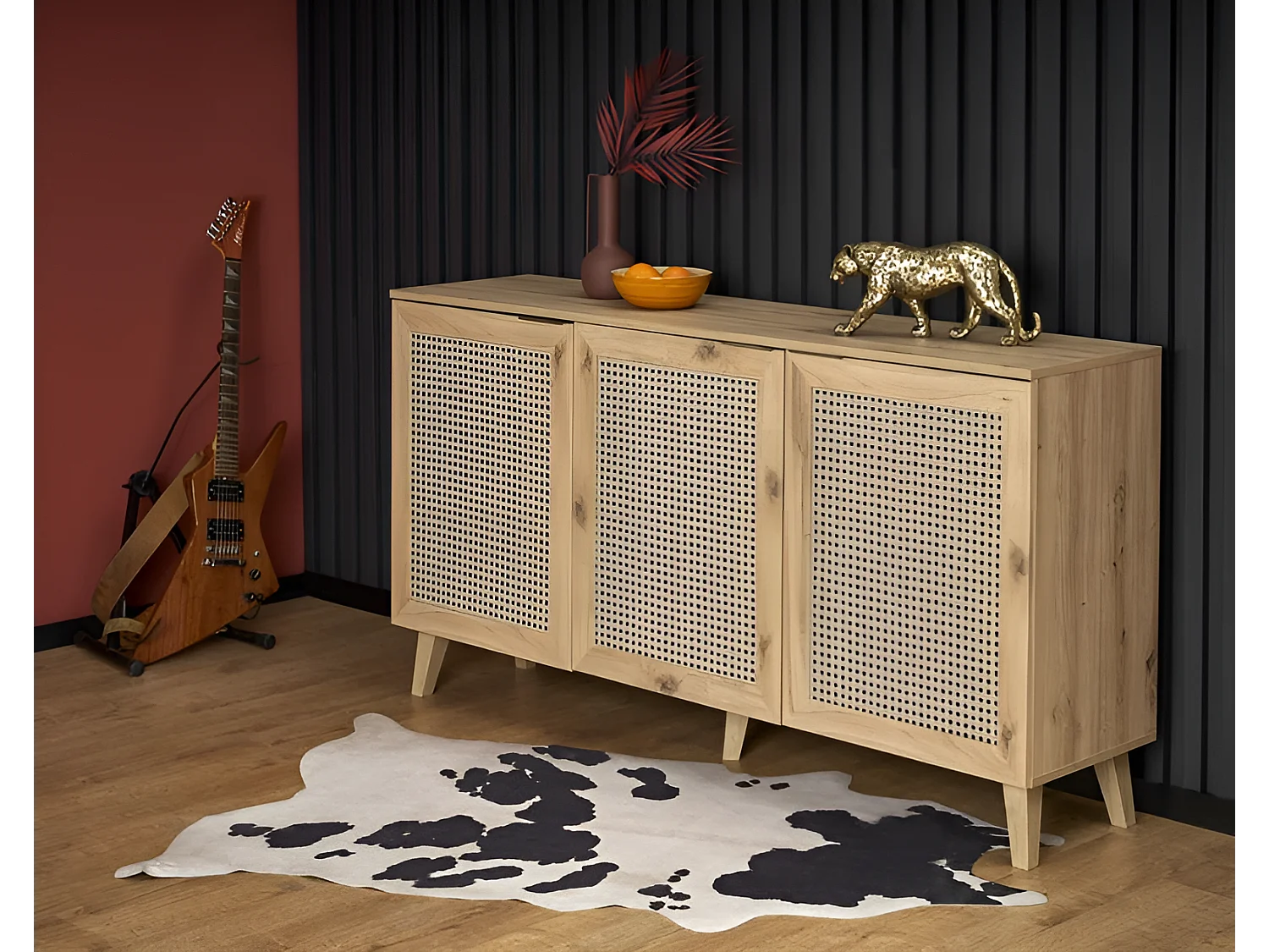 Sideboard Borneo/Drehtüren/Braun