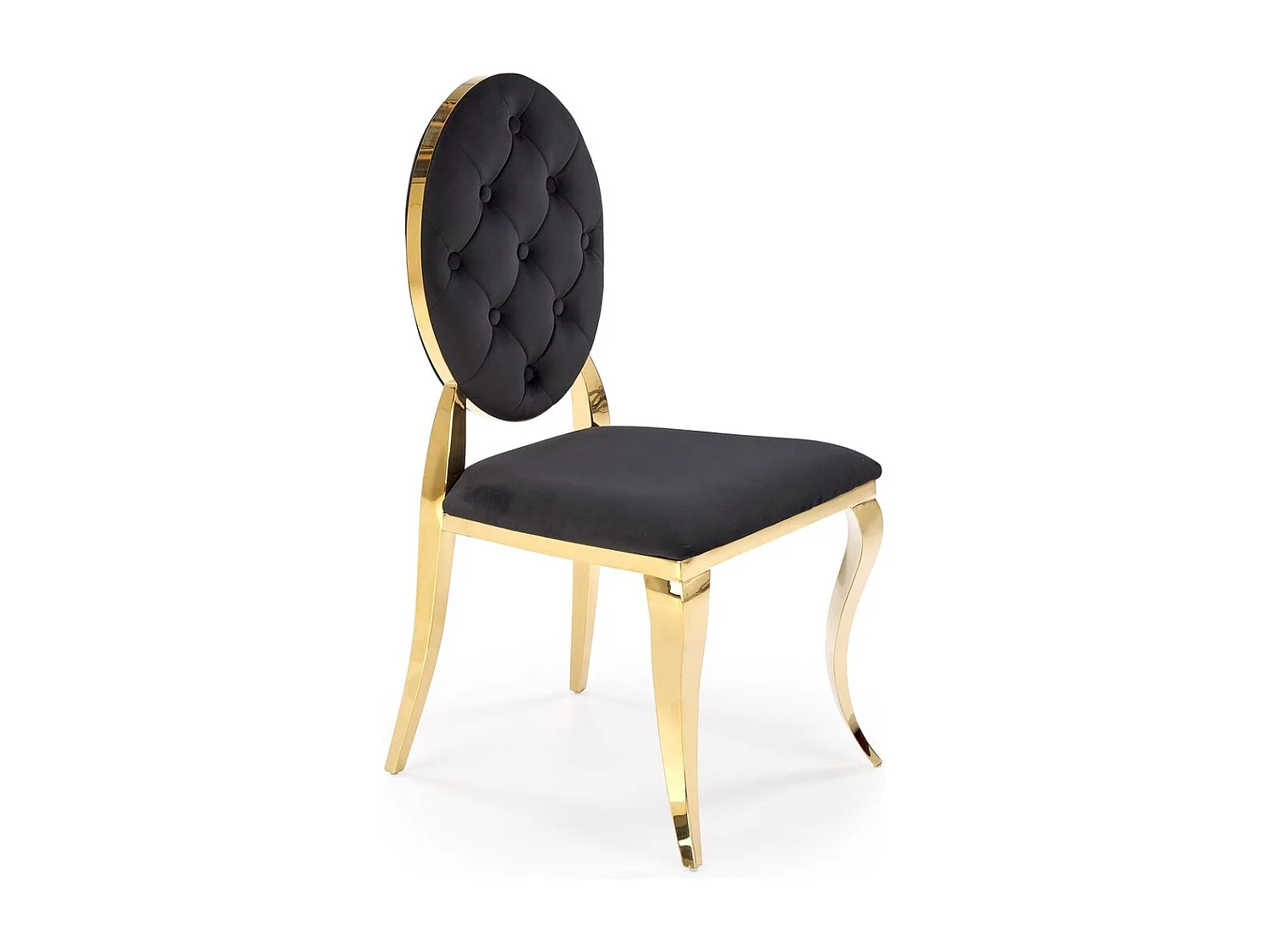 Chaise K556/Tissu-velours/Noir&Or