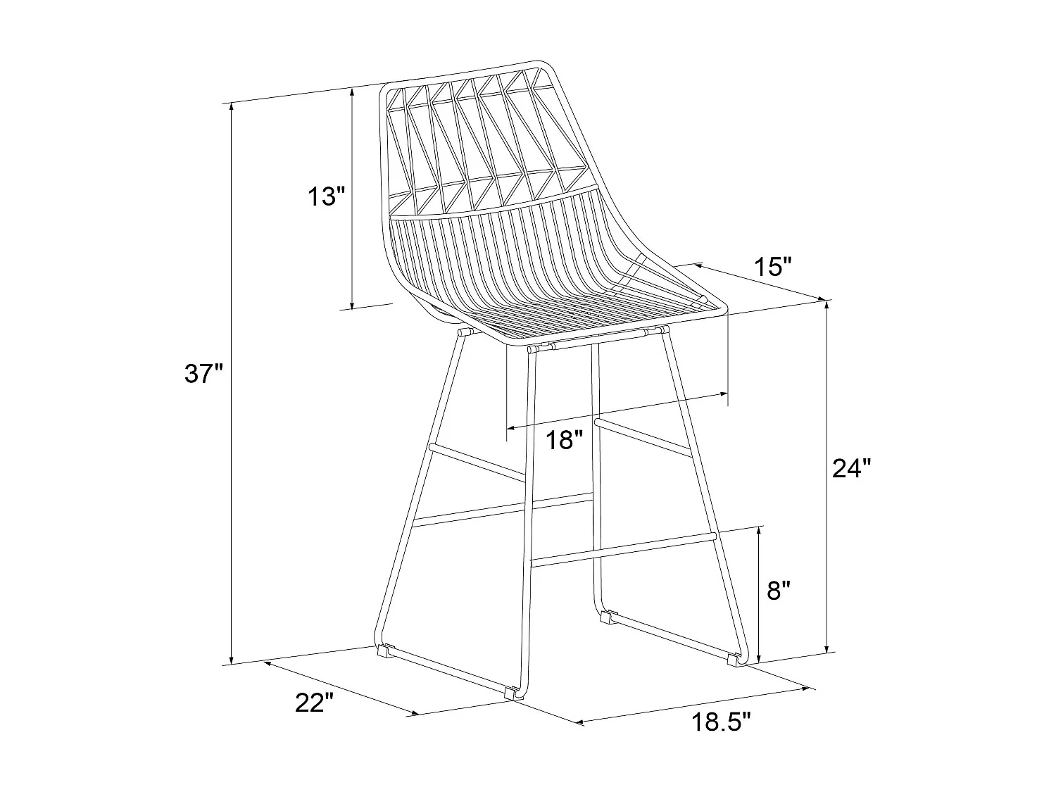 Astrid | Tabouret de comptoir en métal noir