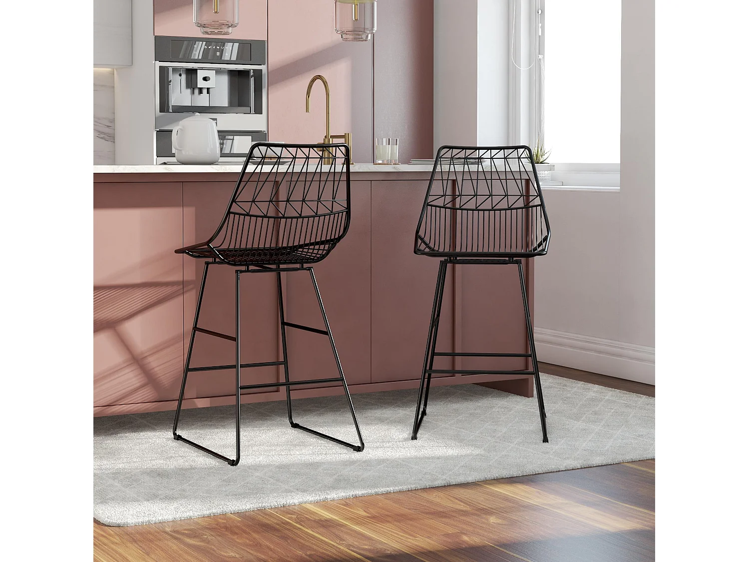 Astrid | Tabouret de comptoir en métal noir