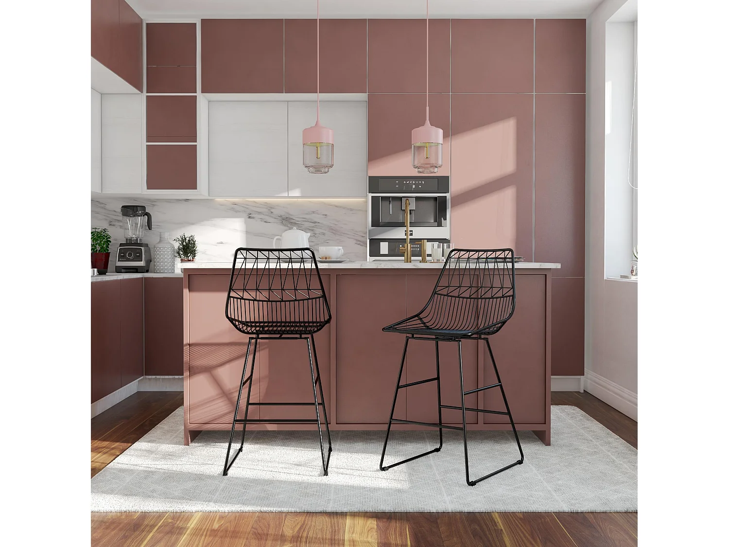 Astrid | Tabouret de comptoir en métal noir