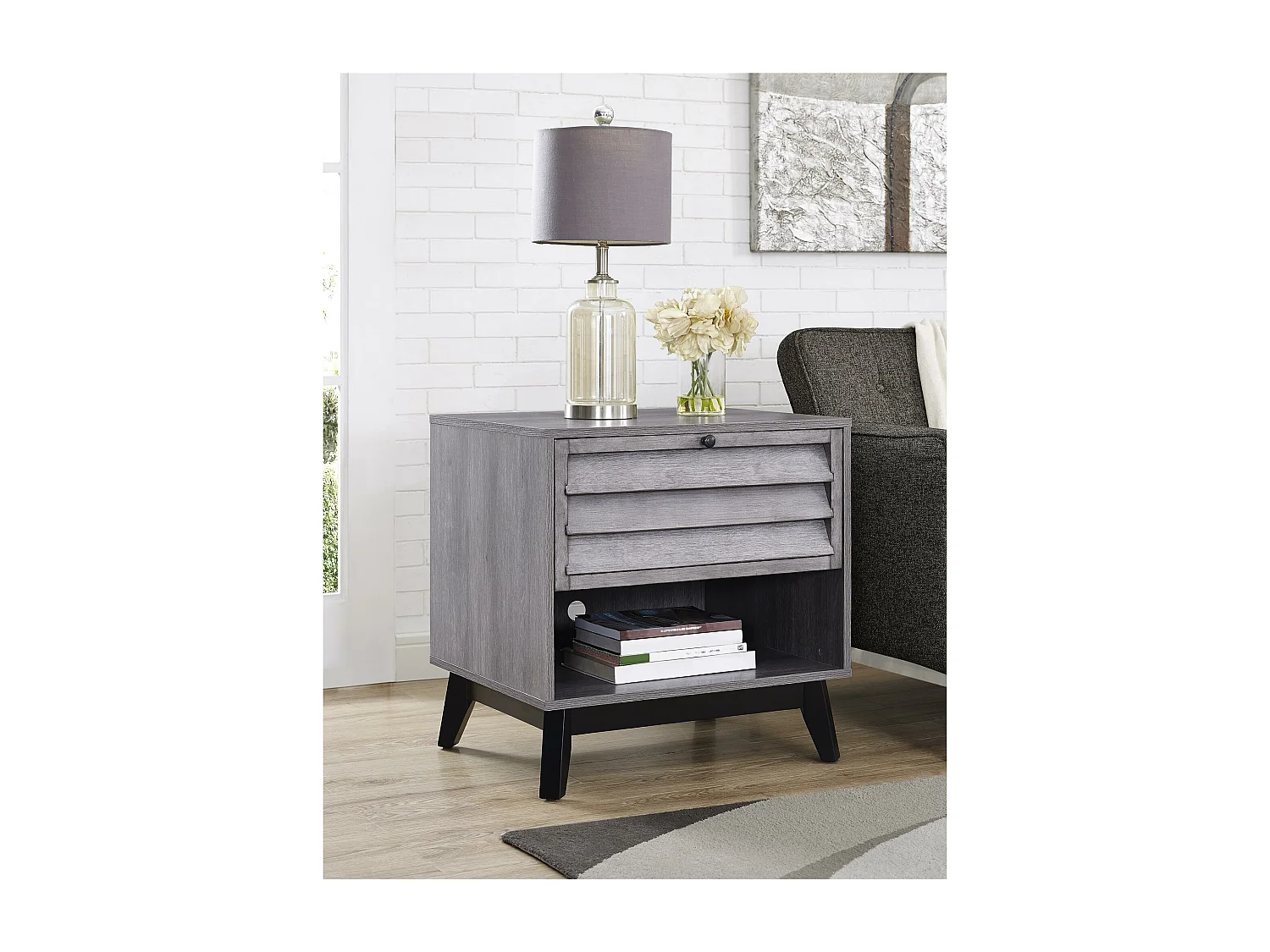 Vaughn | Table d'appoint en aspect chêne gris