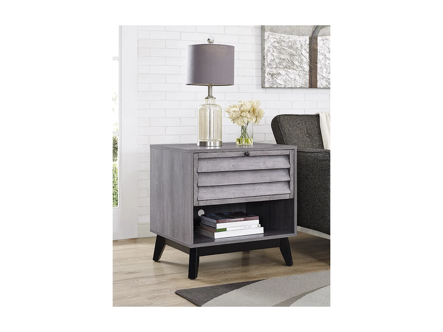 Vaughn | Table d'appoint en aspect chêne gris