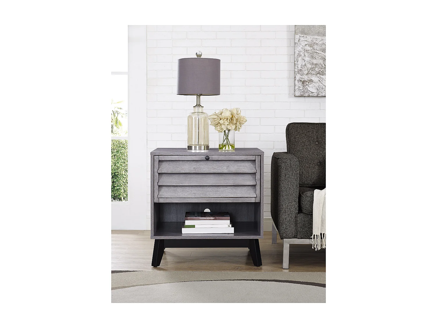 Vaughn | Table d'appoint en aspect chêne gris