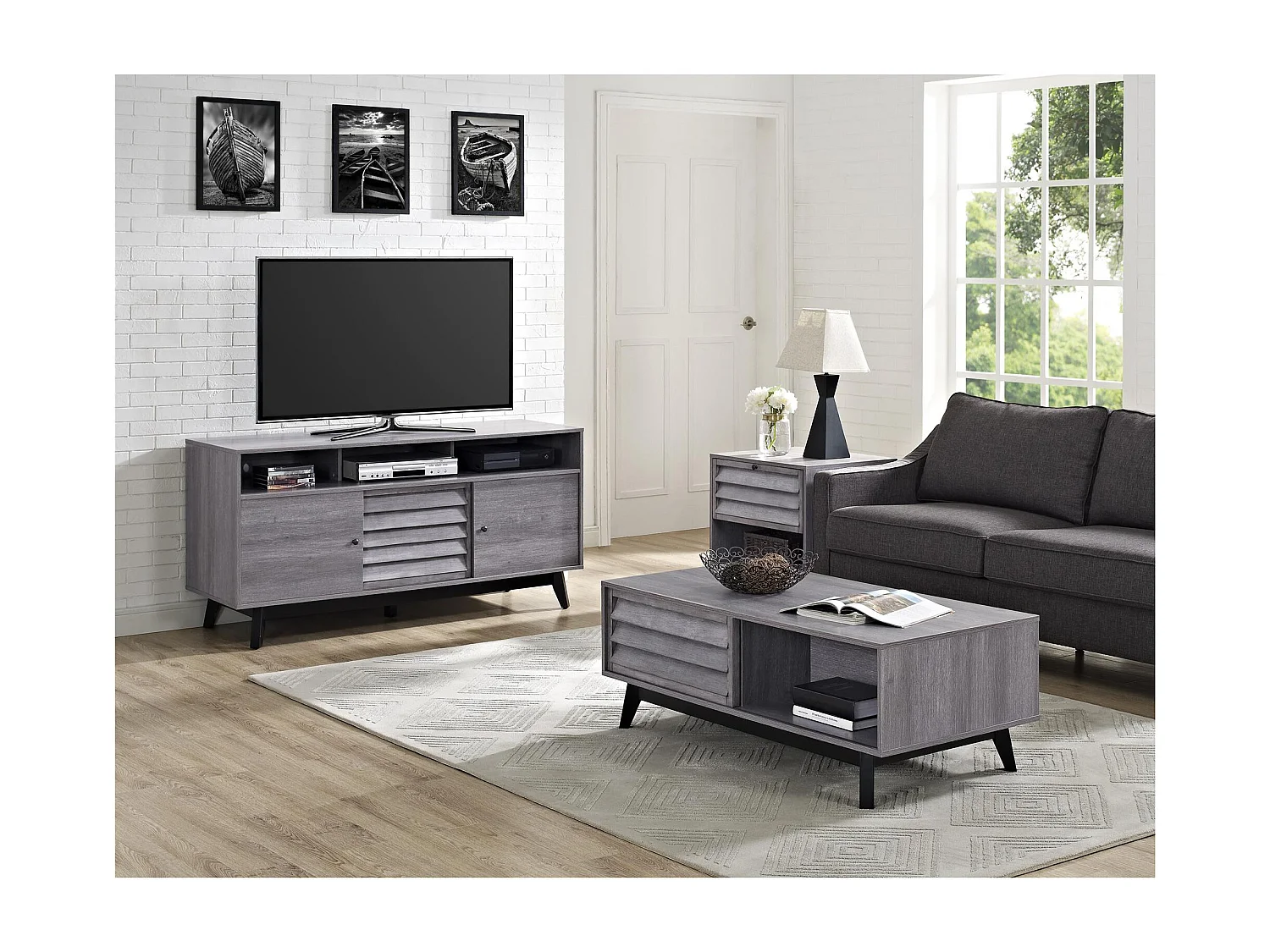 Vaughn | Table d'appoint en aspect chêne gris