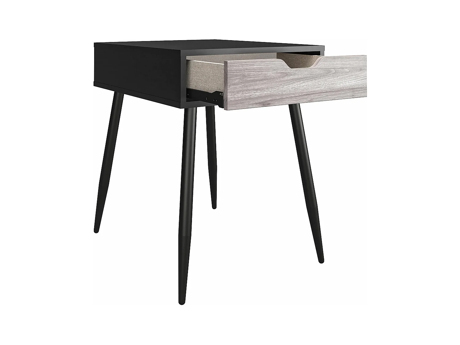 Copley | Bijzettafel met 1 lade in effet eiken zwart