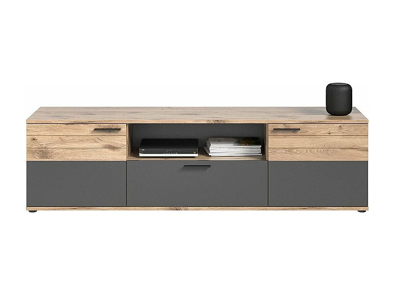 Meuble TV 2 portes et 1 niche L194 cm - MASON