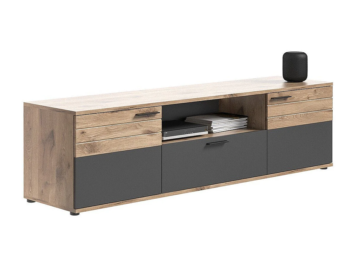 Meuble TV 2 portes et 1 niche L194 cm - MASON