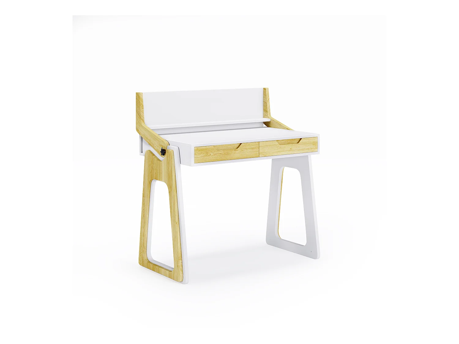 Palmer | Bureau réglable en aspect chêne blanc