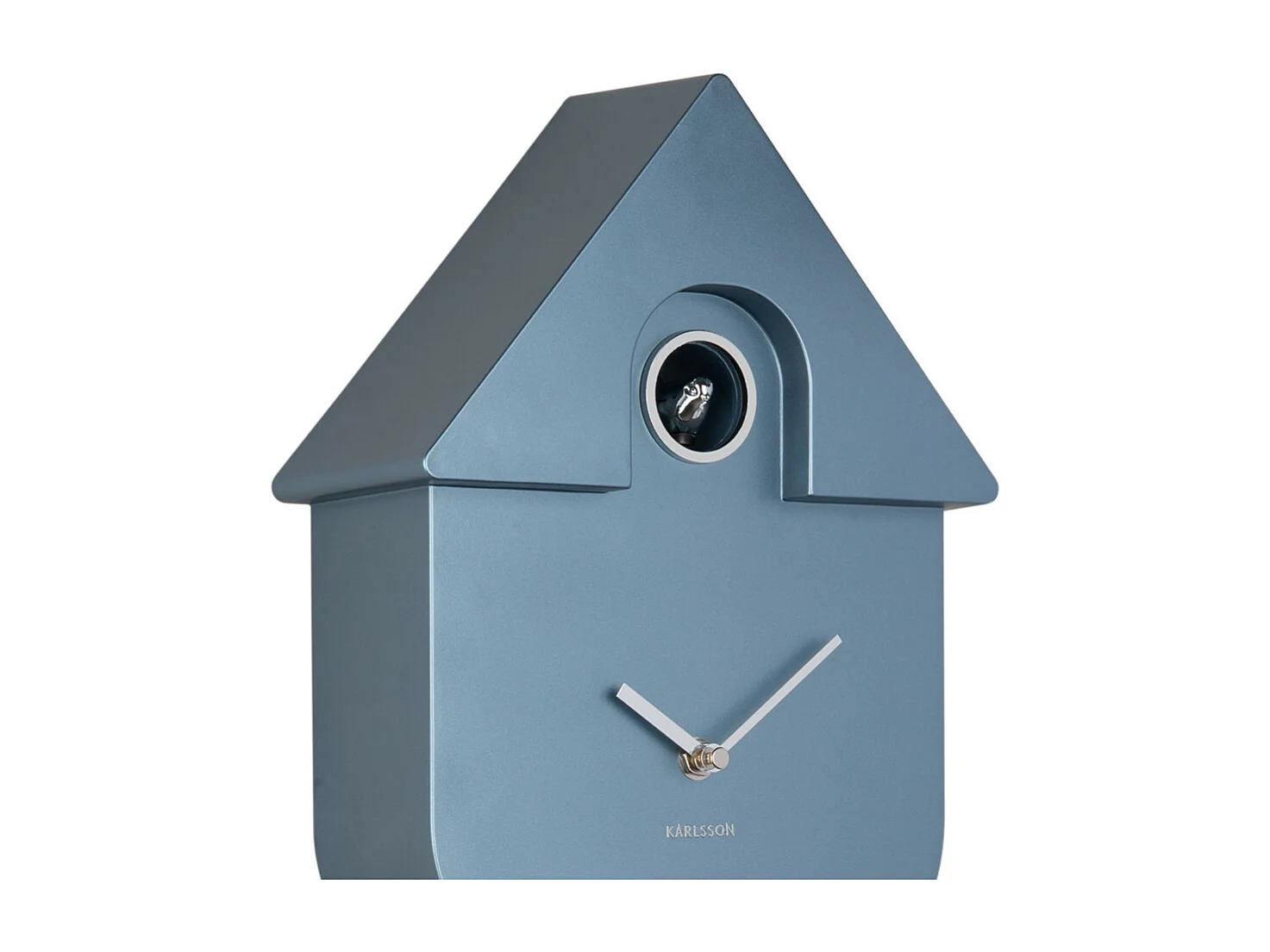 Horloge Coucou moderne H40cm Bleu métallique  Present Time