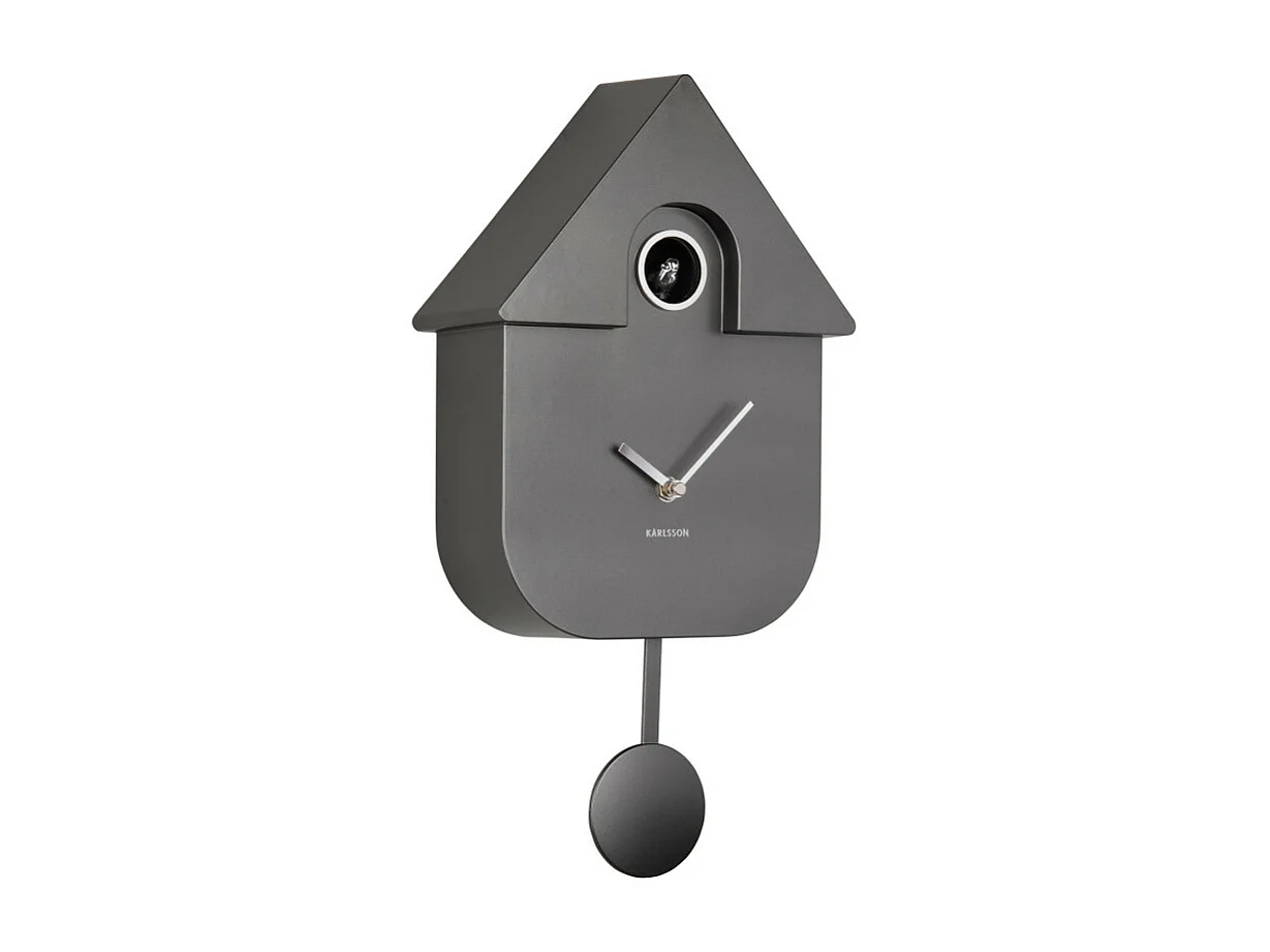 Horloge Coucou moderne H40cm Gris foncé  Present Time