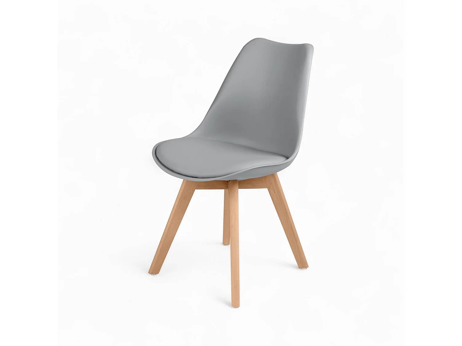 Pack 4 chaises gris clair et blanches - Skandi
