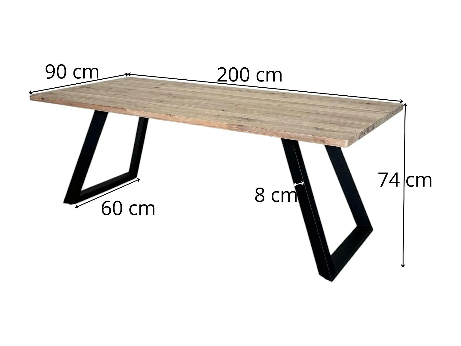 Table à manger extensible bois blanchi 200 cm COSTENTA
