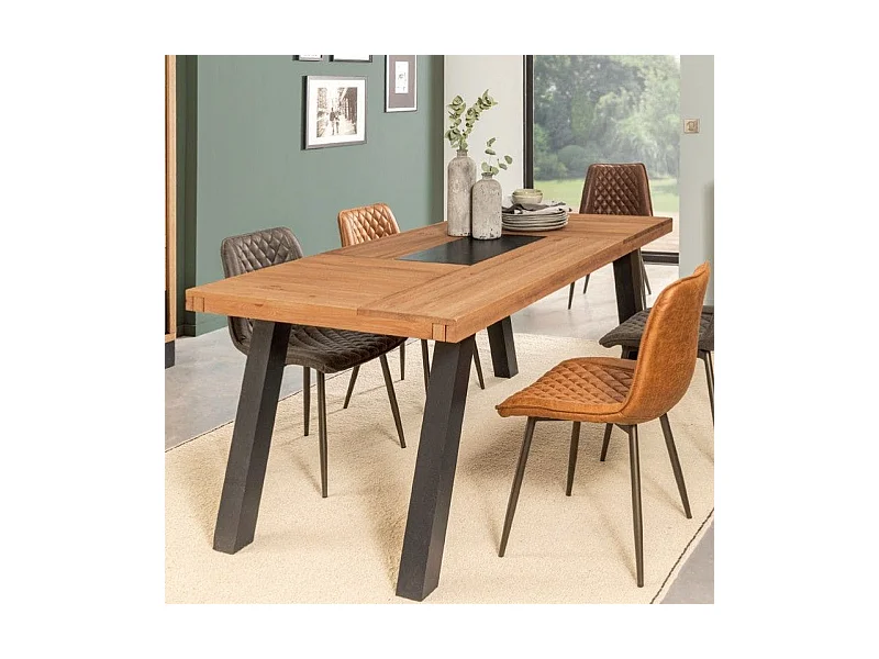 Table à manger extensible pin brossé 180 cm ARAD