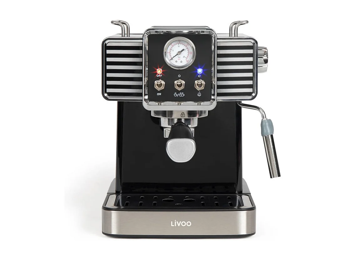 Livoo Cafetière d expresso avec mousseur à lait 1,5 L 1350 W Noir
