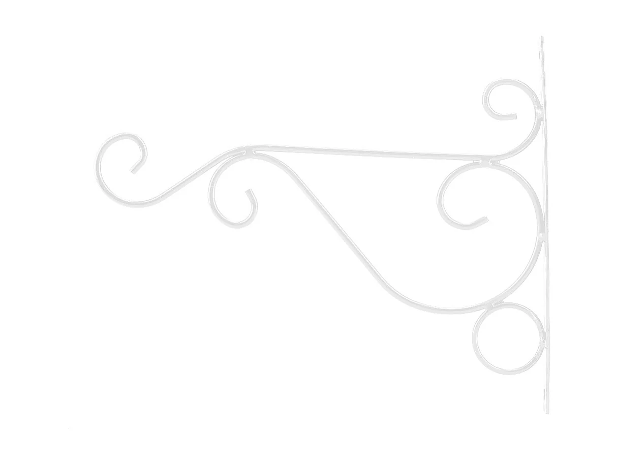 Suporte de parede para pendurar plantas de ferro Gancho de flores para decoração de jardim doméstico 25*21cm (branco)