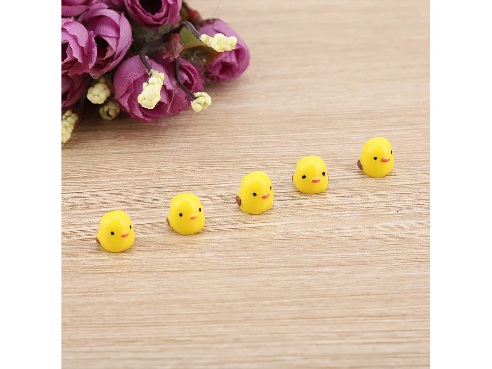 20 peças miniatura frango amarelo micro jardim paisagem ornamentos boneca casa decorações